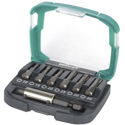 wolfcraft Caja de puntas FIX-GRIP, TORX® (T 10–40), 7 piezas I I 6 puntas Solid FIX-GRIP para pares de apriete elevados, en distintos tamaños, incl. portapuntas wolfcraft Caja de puntas FIX-GRIP, TORX® (T 10–40), 7 piezas I I 6 puntas Solid FIX-GRIP para pares de apriete elevados, en distintos tamaños, incl. portapuntas
