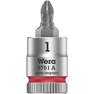 Wera 8751 A Zyklop Vaso de Punta con Arrastre de 1/4", Rojo, PH 1 x 28 mm Wera 8751 A Zyklop Vaso de Punta con Arrastre de 1/4", Rojo, PH 1 x 28 mm