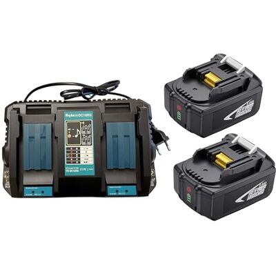 CYDZ-T&L battery 18V 5ah,2pcs Batería de reemplazo BL1850B BL1850 con 1pcs 4A Doble Cargador rápido Reemplazar la batería para Makita DHR282Z DHR281Z DHR280Z DHR264Z DUC256CZ DUC252Z DUB361Z DUB362Z CYDZ-T&L battery 18V 5ah,2pcs Batería de reemplazo BL1850B BL1850 con 1pcs 4A Doble Cargador rápido Reemplazar la batería para Makita DHR282Z DHR281Z DHR280Z DHR264Z DUC256CZ DUC252Z DUB361Z DUB362Z