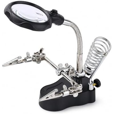 KATSU Tools KATSU Lupa para Soldar con Lámpara LED Manos Amigas con Clips Lupa 3.5X 12X Dispositivos de Sujeción para Soldar con Pinzas de Cocodrilo para Trabajos de Reparación de Ensamblaje KATSU Tools KATSU Lupa para Soldar con Lámpara LED Manos Amigas con Clips Lupa 3.5X 12X Dispositivos de Sujeción para Soldar con Pinzas de Cocodrilo para Trabajos de Reparación de Ensamblaje