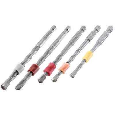 Trend Snappy Juego de Brocas para Albañilería de 5 Piezas con Bandas de Profundidad, metal duro (TCT), Compatible con Centrotec, Trend Snappy Juego de Brocas para Albañilería de 5 Piezas con Bandas de Profundidad, metal duro (TCT), Compatible con Centrotec,