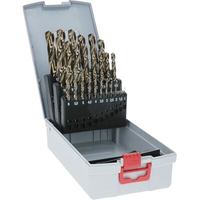 Bosch Profesional Juego de brocas HSS Cobalt ProBox (para acero inoxidable, accesorios para taladro), Durchmesser: 1.0-13.0, 25 Piezas Bosch Profesional Juego de brocas HSS Cobalt ProBox (para acero inoxidable, accesorios para taladro), Durchmesser: 1.0-13.0, 25 Piezas