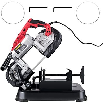 VEVOR Sierra de Cinta de Metal 1100W Base 0 – 45° Sierra de Cinta Profesional Tamaño Corte 12,7cm 137,8-472,4 Pies/min Sierra de Cinta de Corte para Metal, Acero, Aluminio y Cable Compuesto VEVOR Sierra de Cinta de Metal 1100W Base 0 – 45° Sierra de Cinta Profesional Tamaño Corte 12,7cm 137,8-472,4 Pies/min Sierra de Cinta de Corte para Metal, Acero, Aluminio y Cable Compuesto