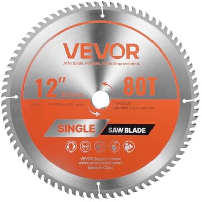 VEVOR Hoja de Sierra Circular, 305 mm de Diámetro, 80 Dientes Afilados de Aleación, 25,4 mm de Mandril, Acabado Fino, Hoja para Cortar Madera con Rejillas de Ventilación que Reducen el Ruido VEVOR Hoja de Sierra Circular, 305 mm de Diámetro, 80 Dientes Afilados de Aleación, 25,4 mm de Mandril, Acabado Fino, Hoja para Cortar Madera con Rejillas de Ventilación que Reducen el Ruido