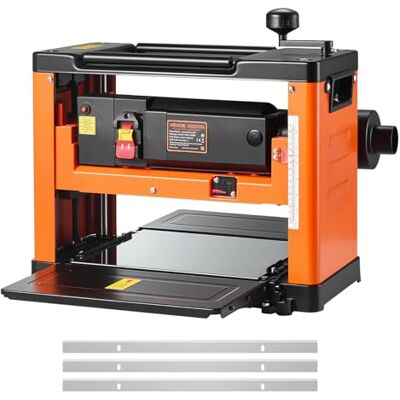 VEVOR Cepilladora Eléctrica de 3 Cuchillas, Mesa de Trabajo de 33 cm de Ancho, 2000 W 23500 RPM Moto Potente, Rodillo Doble, Protección Contra Sobrecargas, Sola Velocidad, para Madera Dura/Blanda VEVOR Cepilladora Eléctrica de 3 Cuchillas, Mesa de Trabajo de 33 cm de Ancho, 2000 W 23500 RPM Moto Potente, Rodillo Doble, Protección Contra Sobrecargas, Sola Velocidad, para Madera Dura/Blanda