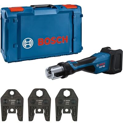 Bosch 18V System Herramienta de Prensado a Batería GPT 18V-32 (32 kN, conect. plástico hasta 110 mm, metal hasta 54 mm, con mesa mordaza prensa RFz12, RFz16, RFz20, XL-BOXX) Bosch 18V System Herramienta de Prensado a Batería GPT 18V-32 (32 kN, conect. plástico hasta 110 mm, metal hasta 54 mm, con mesa mordaza prensa RFz12, RFz16, RFz20, XL-BOXX)