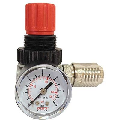 Cevik Accesorio De Neumatica Regulador de presión con manómetro.1/4" hembra.180 lt./min. Cevik Accesorio De Neumatica Regulador de presión con manómetro.1/4" hembra.180 lt./min.