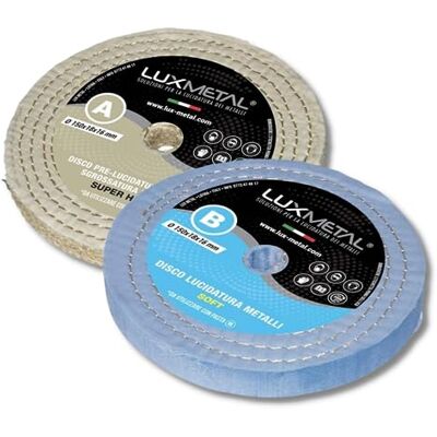 Lux Metal Kit 2 Discos de Pulido 150 mm A-B Discos Algodón Sisal Set de Pulido Espejo Metales Acero Inoxidable Set de Pulido de Aluminio para Taladro Amoladora Rueda Latón Madera Mármol Plexiglás Lux Metal Kit 2 Discos de Pulido 150 mm A-B Discos Algodón Sisal Set de Pulido Espejo Metales Acero Inoxidable Set de Pulido de Aluminio para Taladro Amoladora Rueda Latón Madera Mármol Plexiglás