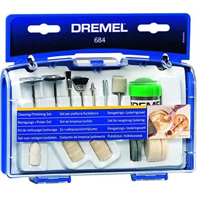 Dremel 684 Kit de limpieza y pulido, juego de accesorios con 20 accesorios para multiherramientas rotativas Dremel 684 Kit de limpieza y pulido, juego de accesorios con 20 accesorios para multiherramientas rotativas