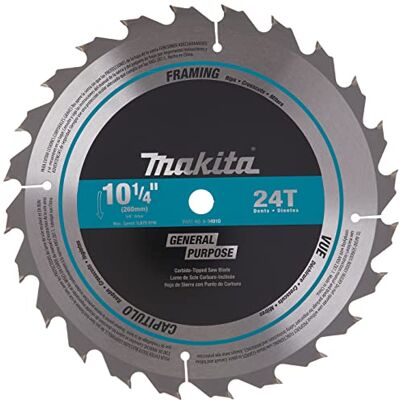 Makita 10 – 1/4-inch punta de carburo de tungsteno hoja de sierra, 24-teeth Makita 10 – 1/4-inch punta de carburo de tungsteno hoja de sierra, 24-teeth