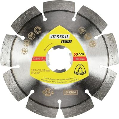 Klingspor 350463 DT 350 U Extra Disco de corte de diamante para amoladora angular para materiales de construcción, hormigón, clase extra, 115 x 2,4 x 22,23 mm Klingspor 350463 DT 350 U Extra Disco de corte de diamante para amoladora angular para materiales de construcción, hormigón, clase extra, 115 x 2,4 x 22,23 mm