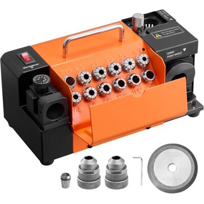 VEVOR Afilador de Brocas de 3 a 15 mm, con Ángulo de Punta Ajustable de 95° a 135°, Alta Velocidad de 4600 RPM, con 13 Pinzas y Rueda de CBN para Talleres y Garajes, 290 x 140 x 160 mm VEVOR Afilador de Brocas de 3 a 15 mm, con Ángulo de Punta Ajustable de 95° a 135°, Alta Velocidad de 4600 RPM, con 13 Pinzas y Rueda de CBN para Talleres y Garajes, 290 x 140 x 160 mm