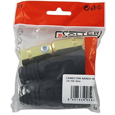 Solter Conector Aéreo Hembra 35/50 – Pack 2 Unidades Alta Conductividad y Seguridad Compatible con Equipos de Soldadura Solter Conector Aéreo Hembra 35/50 – Pack 2 Unidades Alta Conductividad y Seguridad Compatible con Equipos de Soldadura