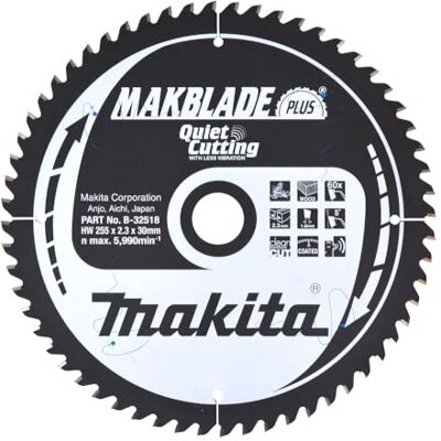 Makita Makblade Hoja, 255 x 30 mm, 60 Z, B de 32518 Makita Makblade Hoja, 255 x 30 mm, 60 Z, B de 32518