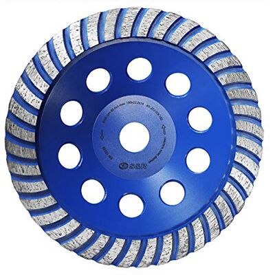 S&R Muela de copa Diamante 180 x22,23 mm para lijar UNIVERSAL: Hormigón S&R Muela de copa Diamante 180 x22,23 mm para lijar UNIVERSAL: Hormigón