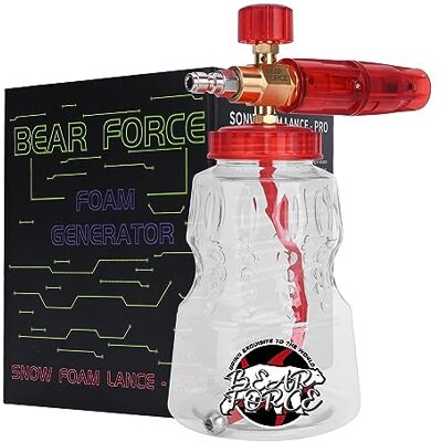 BEAR FORCE Generador de Espuma de latón para Lavadora a presión, Lanza de Espuma de Nieve con Conector rápido de 1/4 Pulgadas y Boquilla de 1,25 mm y 1,10 mm para Lavadora a presión Portland Husky BEAR FORCE Generador de Espuma de latón para Lavadora a presión, Lanza de Espuma de Nieve con Conector rápido de 1/4 Pulgadas y Boquilla de 1,25 mm y 1,10 mm para Lavadora a presión Portland Husky