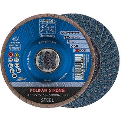 PFERD Disco abanico Polifan Strong, 10 unidades, 125 mm, Z50, X-Lock (22,23 mm), SGP Steel, – para mayor eliminación y menor consumo de discos PFERD Disco abanico Polifan Strong, 10 unidades, 125 mm, Z50, X-Lock (22,23 mm), SGP Steel, – para mayor eliminación y menor consumo de discos