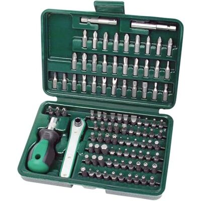 Mannesmann , Juego de puntas de destornillador de seguridad, 99 Piezas, Tamaño Mediano Mannesmann , Juego de puntas de destornillador de seguridad, 99 Piezas, Tamaño Mediano