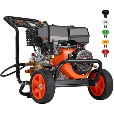 VEVOR Lavadora de Alta Presión a Gas 4400 PSI Limpiador de Alta Presión 15 L/min con Bomba de Cobre, Pistola Rociadora, Varilla de Extensión, 5 Boquillas para Casas, Vehículos, Patios VEVOR Lavadora de Alta Presión a Gas 4400 PSI Limpiador de Alta Presión 15 L/min con Bomba de Cobre, Pistola Rociadora, Varilla de Extensión, 5 Boquillas para Casas, Vehículos, Patios