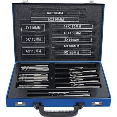 BGS Juego de brocas para taladro percutor mandril SDS, punta de carburo 4 12 mm 56 piezas BGS Juego de brocas para taladro percutor mandril SDS, punta de carburo 4 12 mm 56 piezas