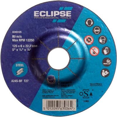 ECLIPSE Professional Tools Discos de desbaste (125 x 6 x 22.23 mm) Pack de 5 ECLIPSE Professional Tools Discos de desbaste (125 x 6 x 22.23 mm) Pack de 5
