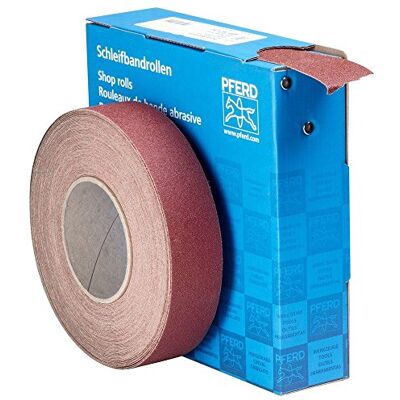 PFERD Rollo de Lija de Tela Económico Sbr 38 A 80, Ancho 38 millimeters, Longitud 25 M, Grano Corindón A 80, para Metales PFERD Rollo de Lija de Tela Económico Sbr 38 A 80, Ancho 38 millimeters, Longitud 25 M, Grano Corindón A 80, para Metales