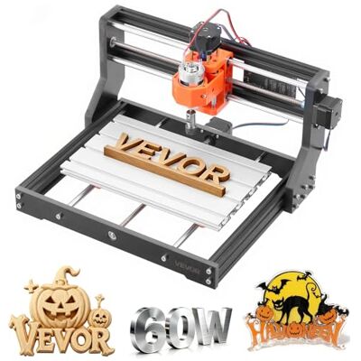 VEVOR Fresadora CNC en Madera de 3 Ejes, Husillo de 60 W, Área de Trabajo 300 x 180 x 40 mm, Estructura de Aleación de Aluminio, para Tallado y Corte de Madera y Acrílico VEVOR Fresadora CNC en Madera de 3 Ejes, Husillo de 60 W, Área de Trabajo 300 x 180 x 40 mm, Estructura de Aleación de Aluminio, para Tallado y Corte de Madera y Acrílico