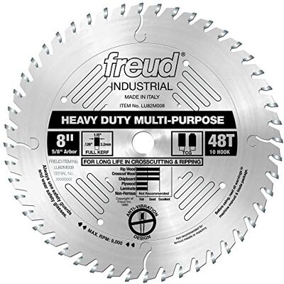 FREUD lu82 m008 (48 dientes TCG y transversal de hoja de sierra con 5/8-inch Arbor, FREUD lu82 m008 (48 dientes TCG y transversal de hoja de sierra con 5/8-inch Arbor,
