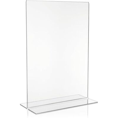 VITAdisplays Expositor publicitario DIN A3, soporte en T, en formato vertical, de plexiglás original VITAdisplays Expositor publicitario DIN A3, soporte en T, en formato vertical, de plexiglás original