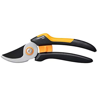 Fiskars Tijeras de jardín Bypass M, Solid, P321, Para ramas frescas y ramitas, Recubrimiento antiadherente, Cuchillas de acero inoxidable, Longitud: 20,1 cm, Negro/Naranja, Fiskars Tijeras de jardín Bypass M, Solid, P321, Para ramas frescas y ramitas, Recubrimiento antiadherente, Cuchillas de acero inoxidable, Longitud: 20,1 cm, Negro/Naranja,