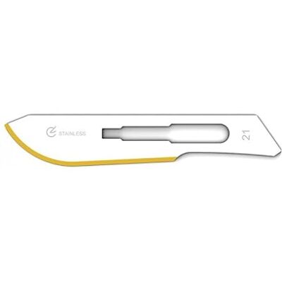 GIMA Cuchilla desechable estéril, en acero inoxidable Diamantine, n. 21, paquete de 100, 27015 GIMA Cuchilla desechable estéril, en acero inoxidable Diamantine, n. 21, paquete de 100, 27015