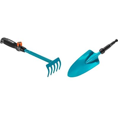 Gardena Juego de Herramientas Pequeñas Combisystem: Juego Compuesto por Una Paleta de Flores y Un Rastrillo de Flores para Plantar y Trasplantar Sin Esfuerzo En Parterres y Jardineras () Gardena Juego de Herramientas Pequeñas Combisystem: Juego Compuesto por Una Paleta de Flores y Un Rastrillo de Flores para Plantar y Trasplantar Sin Esfuerzo En Parterres y Jardineras ()