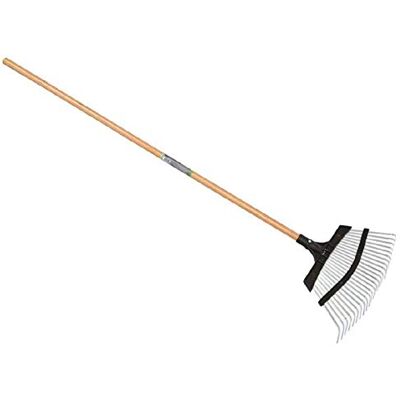 VERDEMAX - Escoba de hoja de acero - 25T con mango de madera - 135cm - Herramienta de jardín VERDEMAX - Escoba de hoja de acero - 25T con mango de madera - 135cm - Herramienta de jardín