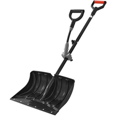 VEVOR Pala de Nieve Cabeza de Plástico Ancho de 45,5 cm, Pala Quitanieves con Mango Auxiliar en Forma de D, Portátil y Ligera, para Quitar Nieve de Jardín, Coche, Camping, Entrada de Vehículos, Negro VEVOR Pala de Nieve Cabeza de Plástico Ancho de 45,5 cm, Pala Quitanieves con Mango Auxiliar en Forma de D, Portátil y Ligera, para Quitar Nieve de Jardín, Coche, Camping, Entrada de Vehículos, Negro