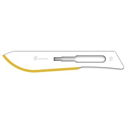 GIMA Cuchilla desechable estéril, en acero inoxidable Diamantine, n. 10, paquete de 100, 27010 GIMA Cuchilla desechable estéril, en acero inoxidable Diamantine, n. 10, paquete de 100, 27010
