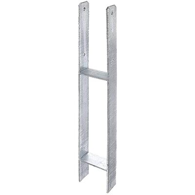 Alberts Soporte de poste en H, galvanizado en caliente, anchura libre 116 mm, altura total 800 mm, espesor del material 6 mm Alberts Soporte de poste en H, galvanizado en caliente, anchura libre 116 mm, altura total 800 mm, espesor del material 6 mm