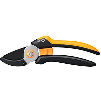Fiskars Tijeras de jardín de yunque L, Solid, P361, Para ramitas y ramas secas, Revestimiento antiadherente, Cuchillas de acero inoxidable, Longitud: 20.1 cm, Negro/Naranja, Fiskars Tijeras de jardín de yunque L, Solid, P361, Para ramitas y ramas secas, Revestimiento antiadherente, Cuchillas de acero inoxidable, Longitud: 20.1 cm, Negro/Naranja,