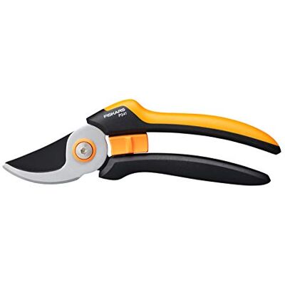 Fiskars Tijeras de jardín Bypass L, Solid, P341, Para ramas frescas y ramitas, Recubrimiento antiadherente, Cuchillas de acero inoxidable, Longitud: 20,5 cm, Negro/Naranja, Fiskars Tijeras de jardín Bypass L, Solid, P341, Para ramas frescas y ramitas, Recubrimiento antiadherente, Cuchillas de acero inoxidable, Longitud: 20,5 cm, Negro/Naranja,