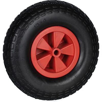 Relaxdays Rueda Carretilla 4.00-6, Goma, Llanta Plástico, Neumático Repuesto Carro, Antipinchazos, máx 100kg, Negro/Rojo Relaxdays Rueda Carretilla 4.00-6, Goma, Llanta Plástico, Neumático Repuesto Carro, Antipinchazos, máx 100kg, Negro/Rojo