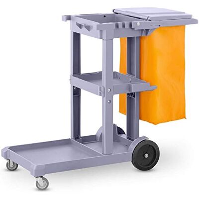 YMBERSA Carro Profesional de limpieza Plástico con tres bandejas con saco de vinilo de 00 Lt. más tapadera. Medidas 20x52x96 cm. (L x F x A). YMBERSA Carro Profesional de limpieza Plástico con tres bandejas con saco de vinilo de 00 Lt. más tapadera. Medidas 20x52x96 cm. (L x F x A).