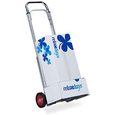 Relaxdays Carretilla de Mano Plegable hasta 200 kg, Metal, Plateado, 107 x 40 x 40,5 cm Relaxdays Carretilla de Mano Plegable hasta 200 kg, Metal, Plateado, 107 x 40 x 40,5 cm
