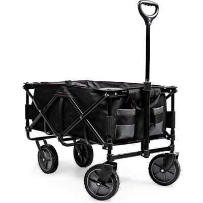 Black & Decker Carro Plegable para Actividades al Aire Libre, con 4 Ruedas Giratorias 360º, Transporta hasta 80 kg, Contiene 3 Portavasos, Polyester Fácil de Limpiar Black & Decker Carro Plegable para Actividades al Aire Libre, con 4 Ruedas Giratorias 360º, Transporta hasta 80 kg, Contiene 3 Portavasos, Polyester Fácil de Limpiar