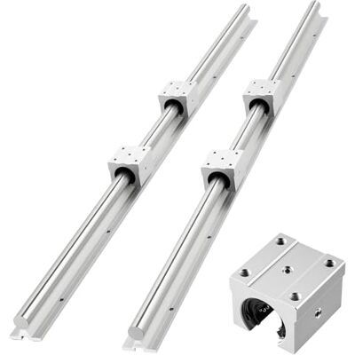 VEVOR Kit de Riel de Guía Lineal SBR25 2 Rieles Longitud de 1200 mm con 4 Bloques Deslizantes con Cojinetes, Eje con Soporte Completo, para Máquinas de Corte, Rectificado, Fresadora, Taladrado VEVOR Kit de Riel de Guía Lineal SBR25 2 Rieles Longitud de 1200 mm con 4 Bloques Deslizantes con Cojinetes, Eje con Soporte Completo, para Máquinas de Corte, Rectificado, Fresadora, Taladrado