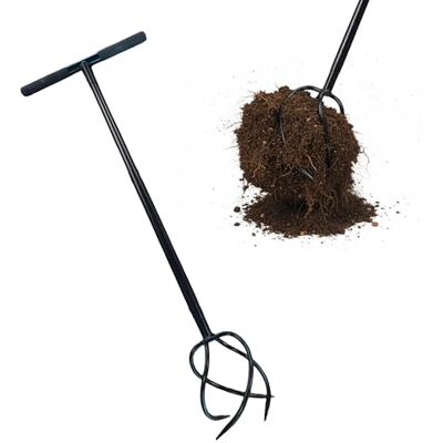 Relaxdays Jardinería con Mango, 4 púas, Mangos Antideslizantes, 100 cm de Altura, escardador y cultivador, Acero, Negro Relaxdays Jardinería con Mango, 4 púas, Mangos Antideslizantes, 100 cm de Altura, escardador y cultivador, Acero, Negro