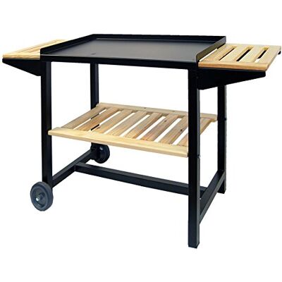 IMEX EL ZORRO Carro con bandejas de madera, 112 x 40 x 69 cm, color negro IMEX EL ZORRO Carro con bandejas de madera, 112 x 40 x 69 cm, color negro