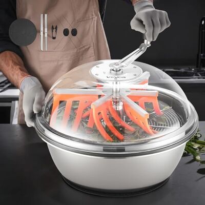 VEVOR Máquina Recortadora de Cuenco de Hojas Manual 480 mm Recortadora de Cuenco de Hoja de Brote con Tapa Transparente y 3 Rejillas de Acero Inoxidable para Brotes de Flores, Hierbas Aromáticas VEVOR Máquina Recortadora de Cuenco de Hojas Manual 480 mm Recortadora de Cuenco de Hoja de Brote con Tapa Transparente y 3 Rejillas de Acero Inoxidable para Brotes de Flores, Hierbas Aromáticas