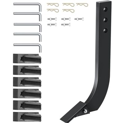VEVOR 5 Piezas de Vástago de Hoja de Caja, Vástago Escarificador de 410 mm, Vástago Raspador de Caja de 3 Agujeros, Vástago de Desgarrador con Dientes y Pasadores Cónicos Extraíbles, Negro VEVOR 5 Piezas de Vástago de Hoja de Caja, Vástago Escarificador de 410 mm, Vástago Raspador de Caja de 3 Agujeros, Vástago de Desgarrador con Dientes y Pasadores Cónicos Extraíbles, Negro