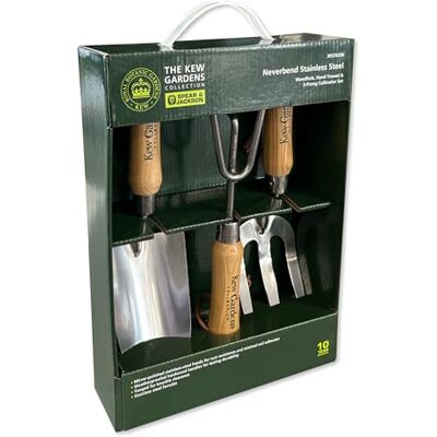 Jackson Kew Gardens Set de Herramientas de Jardín 3 Piezas – Paleta, Horquilla para Malezas y Cultivador con Mangos de Madera FSC y Cabezas de Acero Inoxidable Pulido Jackson Kew Gardens Set de Herramientas de Jardín 3 Piezas – Paleta, Horquilla para Malezas y Cultivador con Mangos de Madera FSC y Cabezas de Acero Inoxidable Pulido