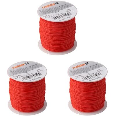 Meister Cuerda para albañilería (3 Unidades, 100 m de Longitud, 1,7 mm de diámetro, Trenzado de Polietileno, Resistente a los Nudos, Resistente al desgarro y Duradero, en Bobina/línea de Meister Cuerda para albañilería (3 Unidades, 100 m de Longitud, 1,7 mm de diámetro, Trenzado de Polietileno, Resistente a los Nudos, Resistente al desgarro y Duradero, en Bobina/línea de