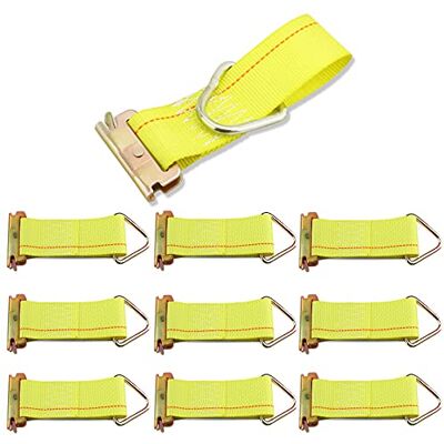 ANLU LOAD 5 x 15 cm E Track Tie Offs, X Track, fijación de Carga en Furgonetas, Camiones, remolques, Naves. Amarillo, Paquete de 10 ANLU LOAD 5 x 15 cm E Track Tie Offs, X Track, fijación de Carga en Furgonetas, Camiones, remolques, Naves. Amarillo, Paquete de 10